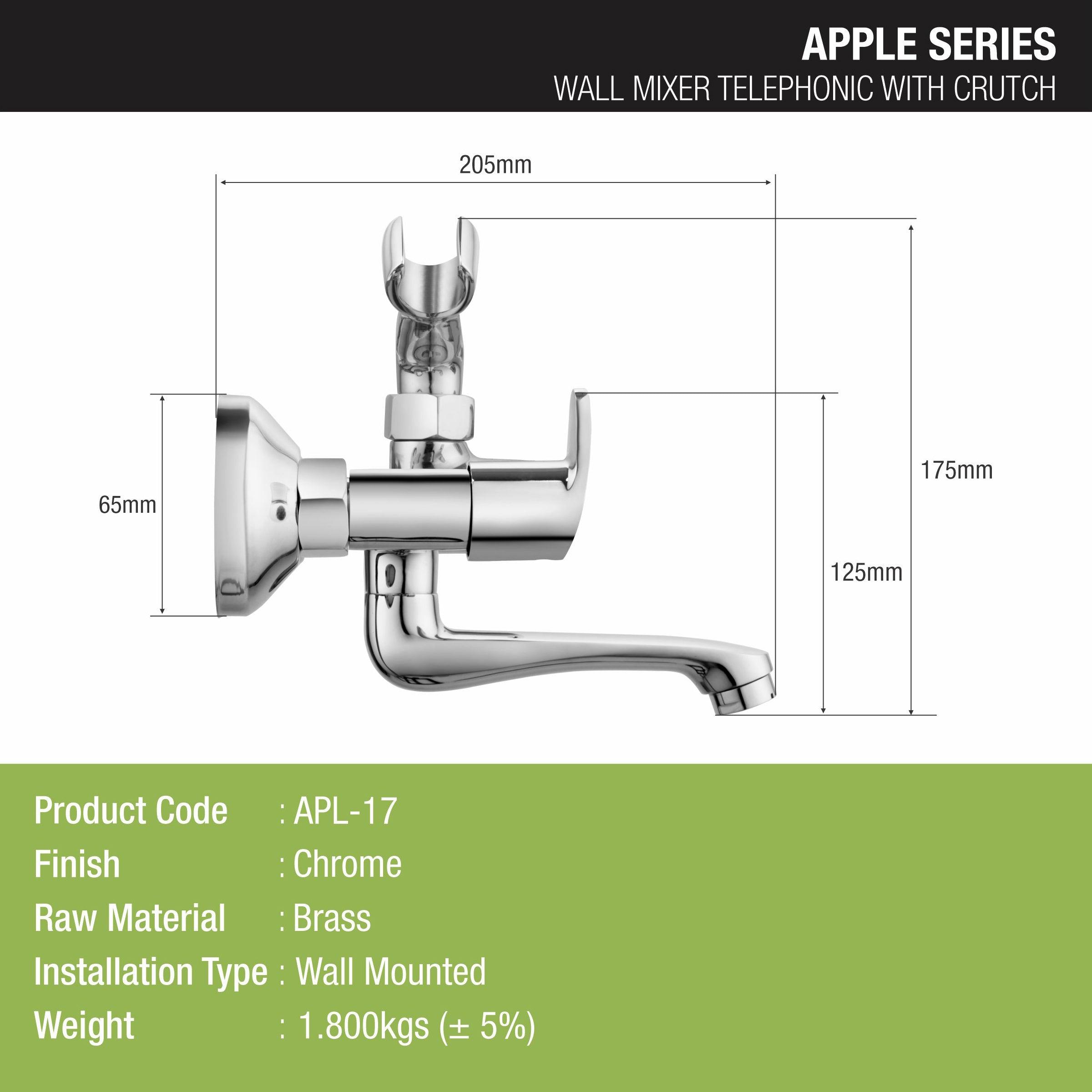 Apple Telephonic Wall Mixer Brass Faucet with Crutch - LIPKA - Lipka Home