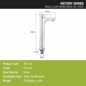 Victory Single Lever Tall Body Basin Mixer Faucet - LIPKA - Lipka Home
