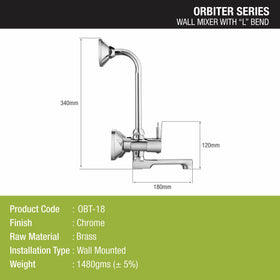 Orbiter Wall Mixer Brass Faucet with L Bend - LIPKA - Lipka Home
