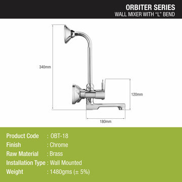 Orbiter Wall Mixer Brass Faucet with L Bend - LIPKA - Lipka Home