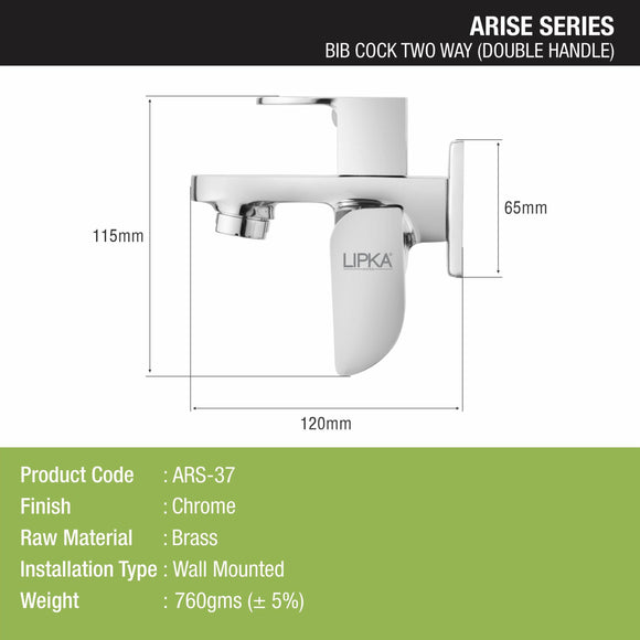 Arise Two Way Bib Tap Faucet (Double Handle) - LIPKA - Lipka Home