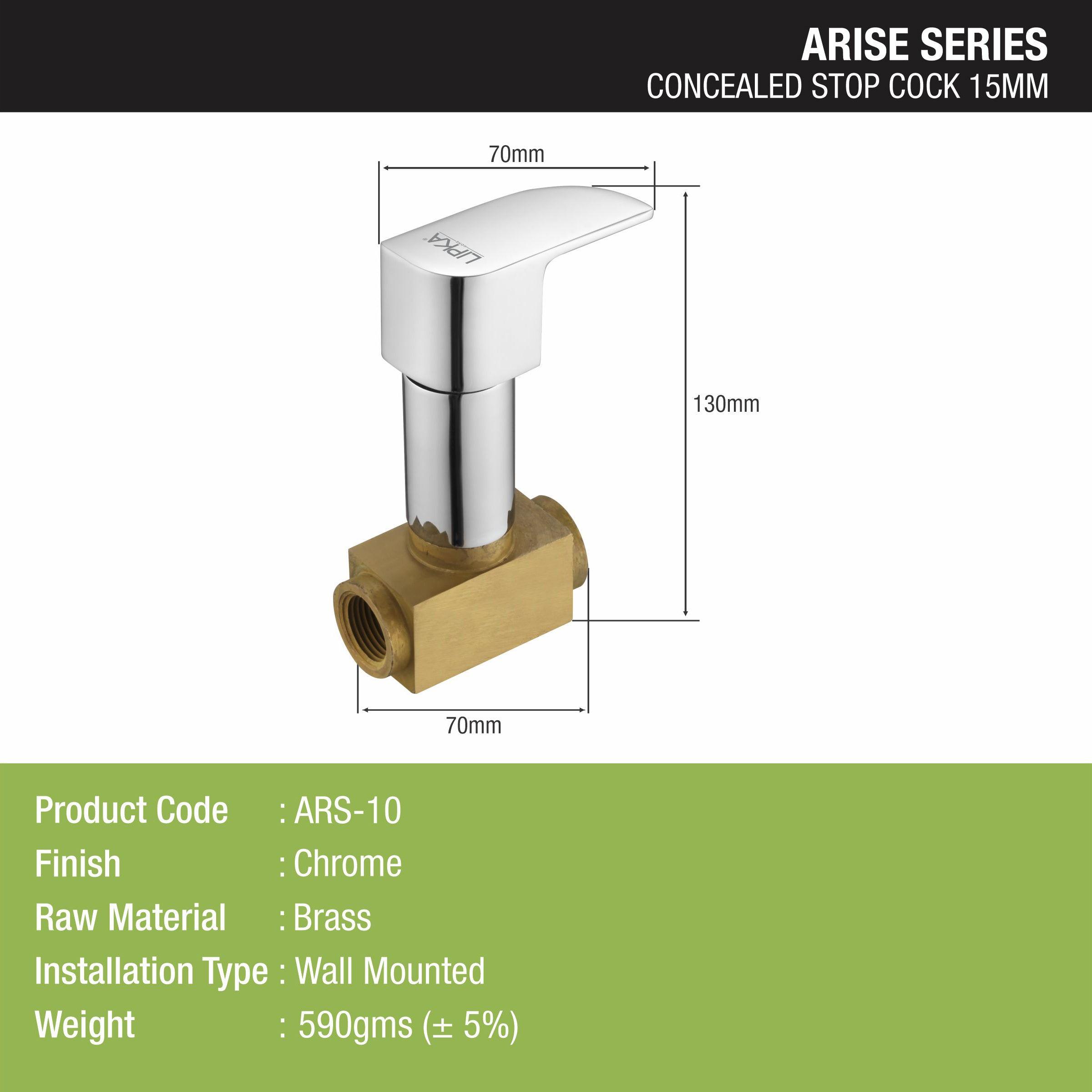 Arise Concealed Stop Valve 15mm Brass Faucet - LIPKA - Lipka Home