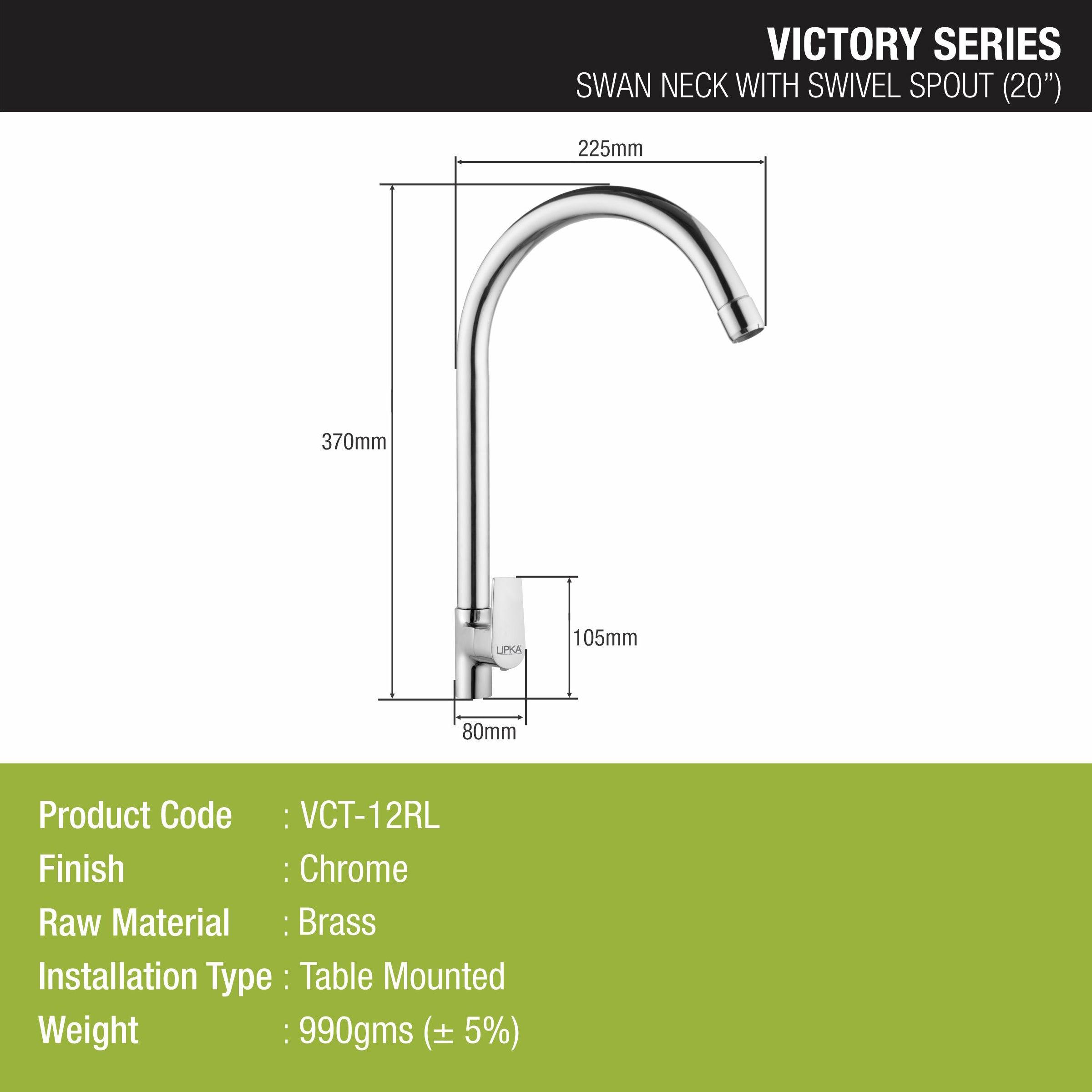 Victory Swan Neck with Large (20 Inches) Round Swivel Spout Faucet - LIPKA - Lipka Home