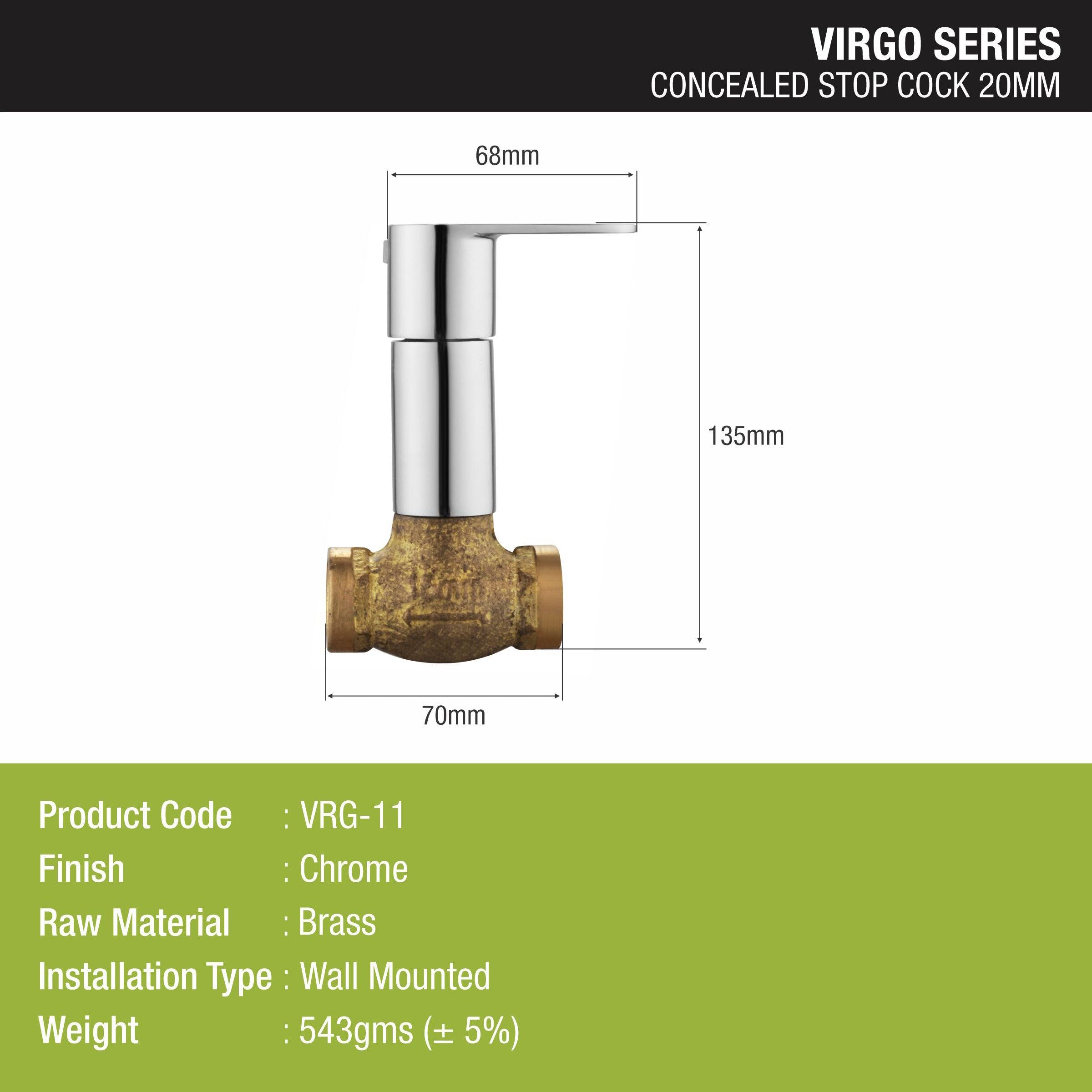 Virgo Concealed Stop Valve 20mm Brass Faucet - LIPKA - Lipka Home