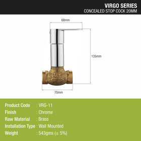 Virgo Concealed Stop Valve 20mm Brass Faucet - LIPKA - Lipka Home