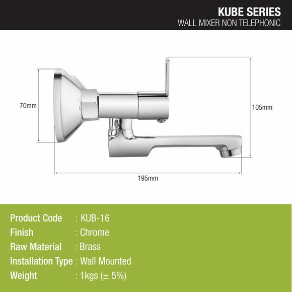 Kube Wall Mixer Brass Faucet - LIPKA - Lipka Home