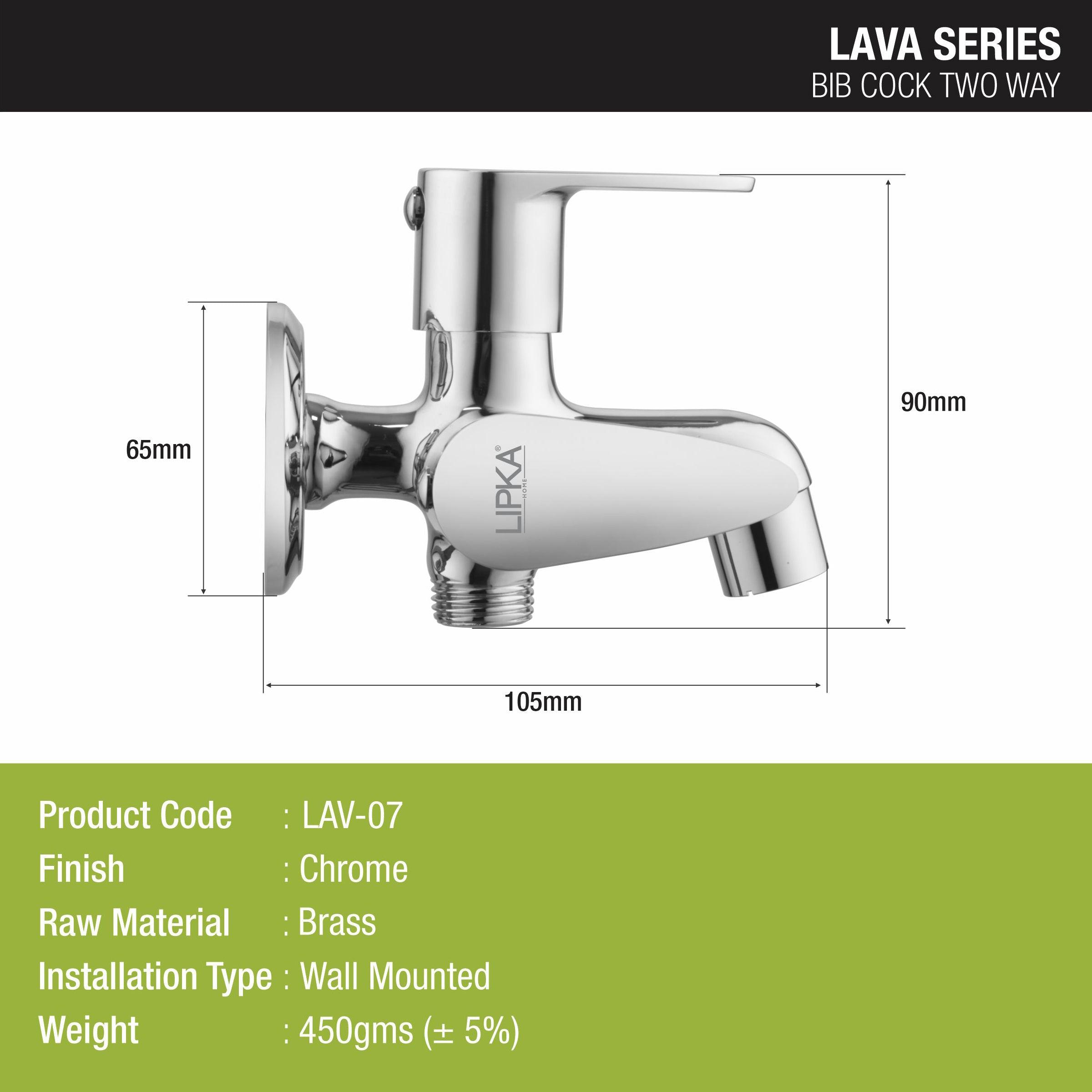 Lava Two Way Bib Tap Brass Faucet (Double Handle) - LIPKA - Lipka Home