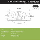 Super Sleek Square Floor Drain (6 x 6 Inches) with Cockroach Trap - LIPKA - Lipka Home