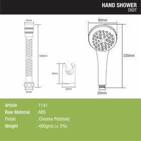 Digit Hand Shower with Wall Hook & 304-Grade Shower Tube - LIPKA - Lipka Home