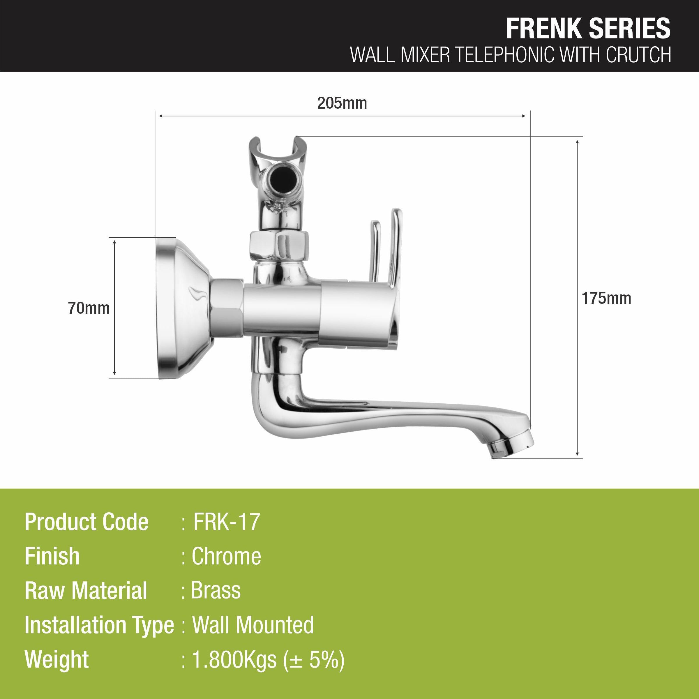 Frenk Telephonic Wall Mixer Brass Faucet with Crutch - LIPKA - Lipka Home