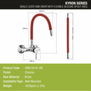 Kyron Single Lever Sink Mixer with Red Flexible Silicone Spout (20 Inches) - LIPKA - Lipka Home