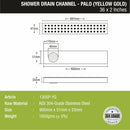Palo Shower Drain Channel - Yellow Gold (36 x 2 Inches) - LIPKA - Lipka Home
