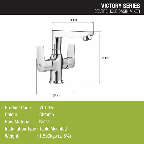 Victory Centre Hole Basin Mixer with Swivel Spout Faucet - LIPKA - Lipka Home