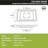 Orange Exclusive Square Flat Cut Floor Drain (5 x 5 Inches) - LIPKA