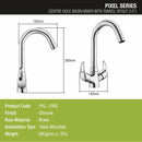 Pixel Centre Hole Basin Mixer Brass Faucet with Round Swivel Spout (12 Inches) - LIPKA - Lipka Home