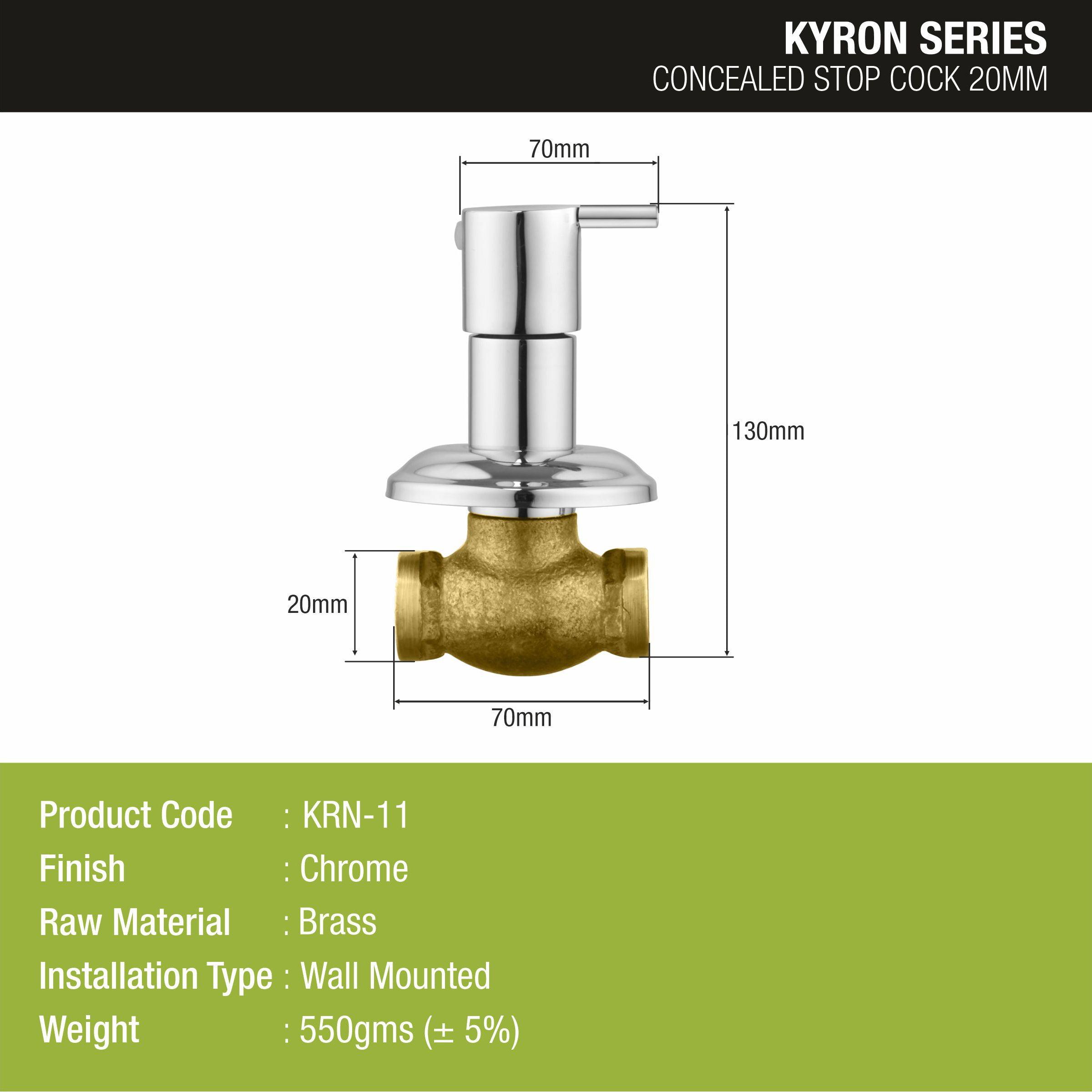 Kyron Concealed Stop Valve (20mm) Brass Faucet - LIPKA - Lipka Home