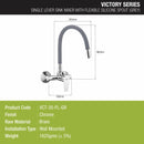 Victory Single Lever Sink Mixer with Grey Flexible Silicone Spout (20 Inches) - LIPKA - Lipka Home