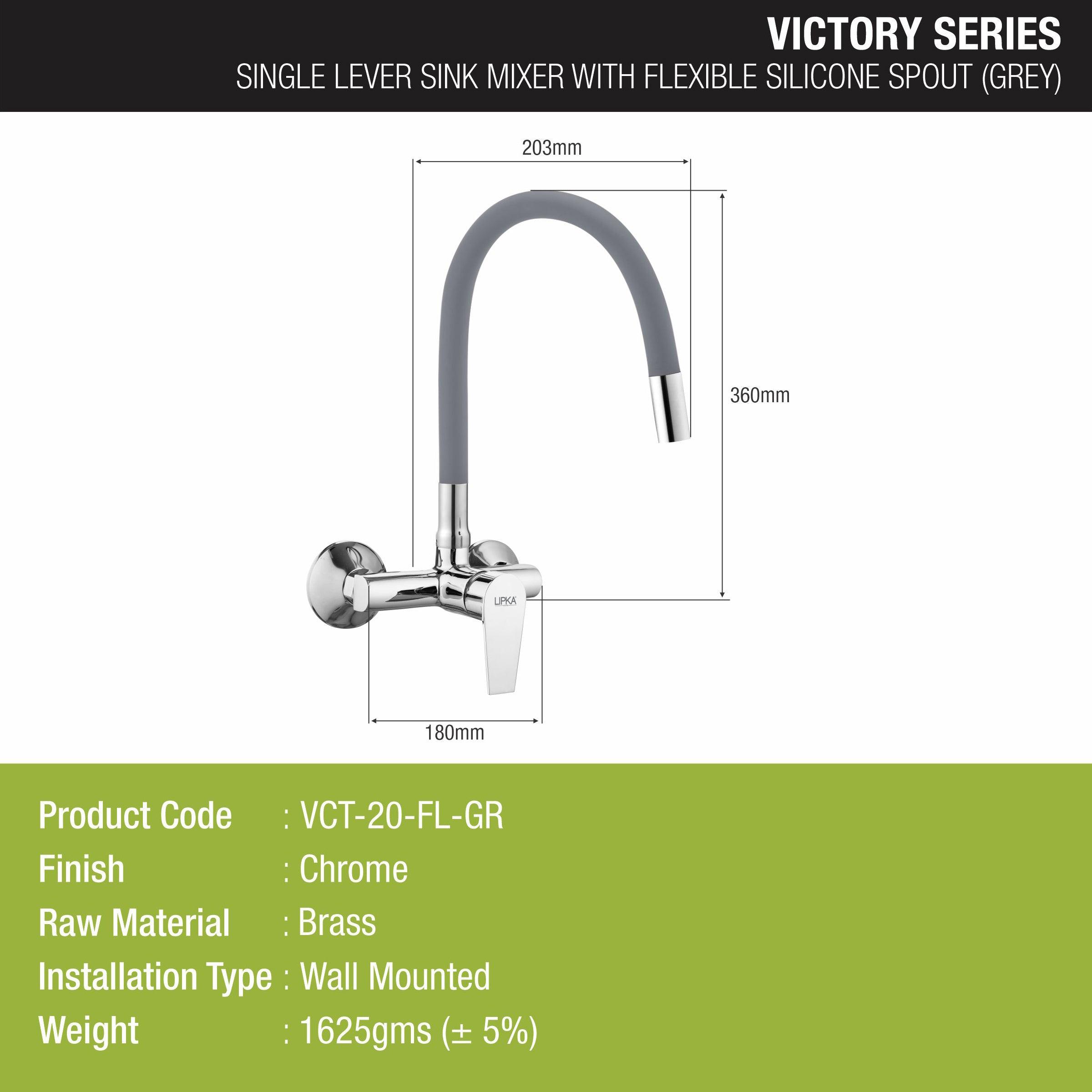 Victory Single Lever Sink Mixer with Red Flexible Silicone Spout (20 Inches) - LIPKA - Lipka Home