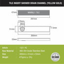 Tile Insert Shower Drain Channel - Yellow Gold (12 x 2 Inches) - LIPKA - Lipka Home