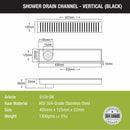 Vertical Shower Drain Channel - Black (18 x 5 Inches) - LIPKA - Lipka Home
