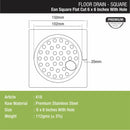 EON Square Flat Cut Floor Drain (6 x 6 Inches) with Hole - LIPKA - Lipka Home