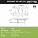 Orange Exclusive Square Floor Drain in Black PVD Coating (6 x 6 Inches) with Cockroach Trap - LIPKA - Lipka Home