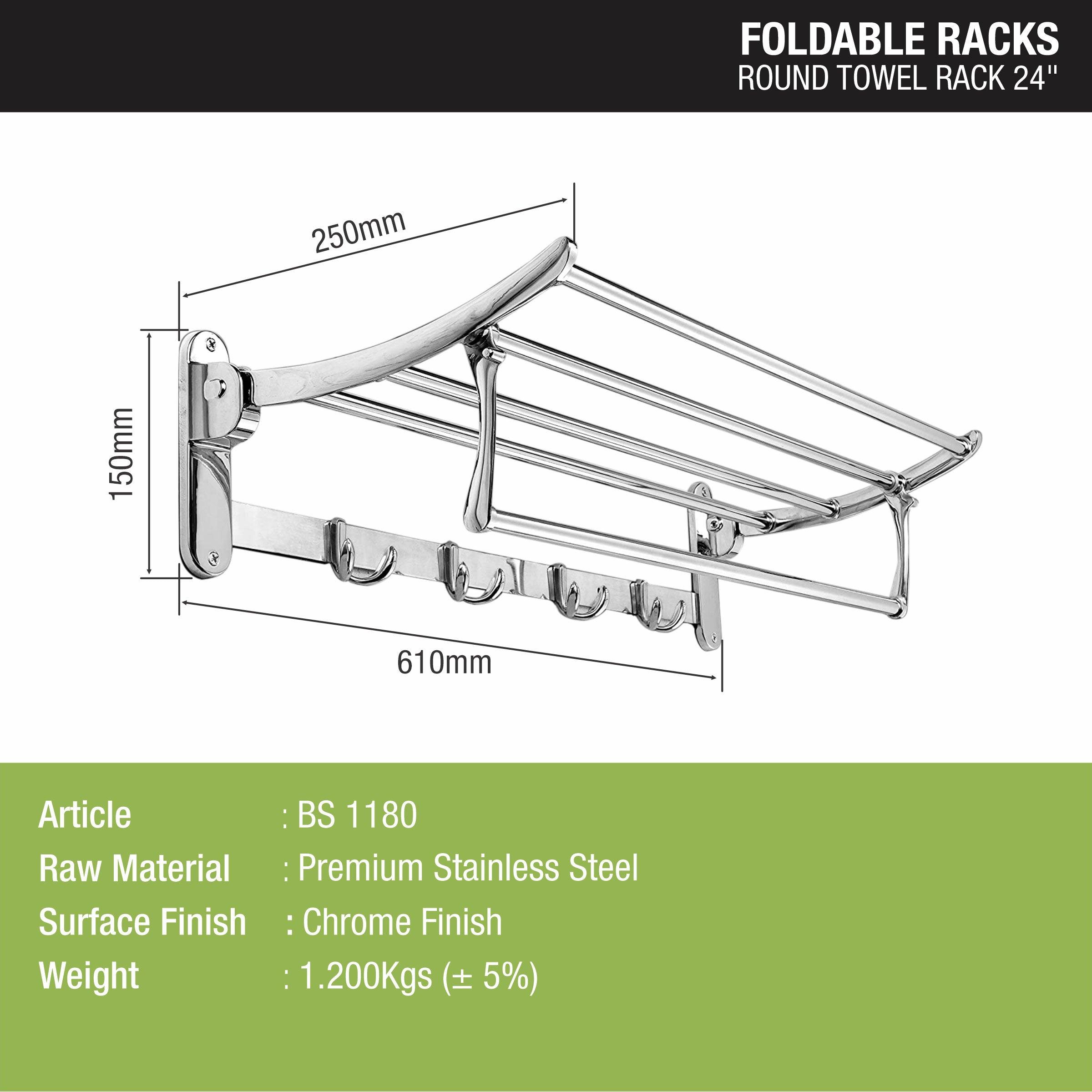 Round Foldable Rack (24 Inches) - LIPKA - Lipka Home