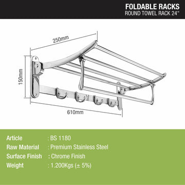 Round Foldable Rack (24 Inches) - LIPKA - Lipka Home