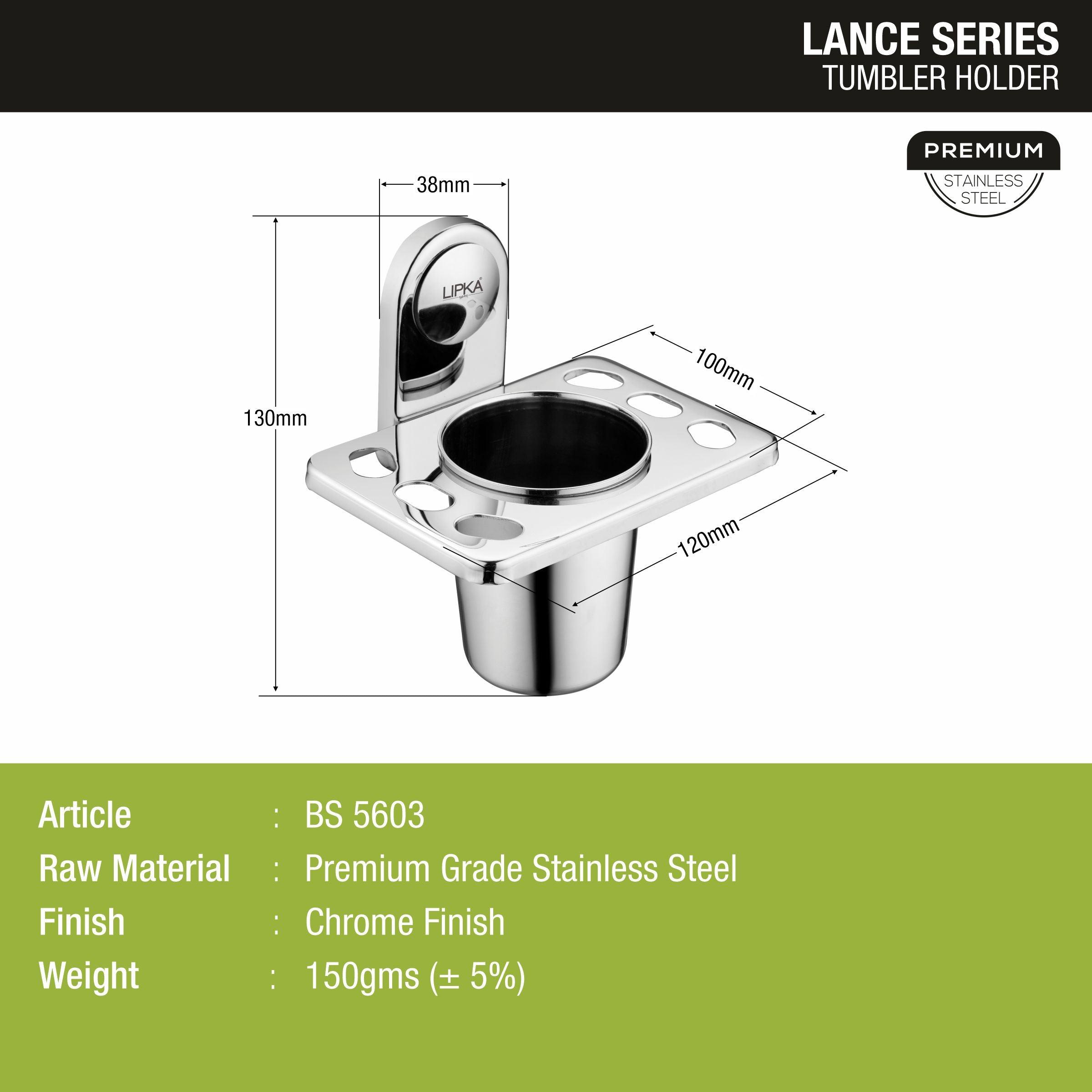 Lance Tumbler Holder sizes and dimension