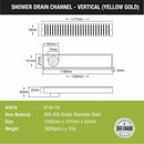Vertical Shower Drain Channel - Yellow Gold (48 x 4 Inches) - LIPKA - Lipka Home