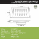 Red Exclusive Square Flat Cut Floor Drain in Yellow Gold PVD Coating (5 x 5 Inches) - LIPKA - Lipka Home