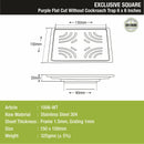 Purple Exclusive Square Flat Cut Floor Drain(6 x 6 Inches) - LIPKA - Lipka Home