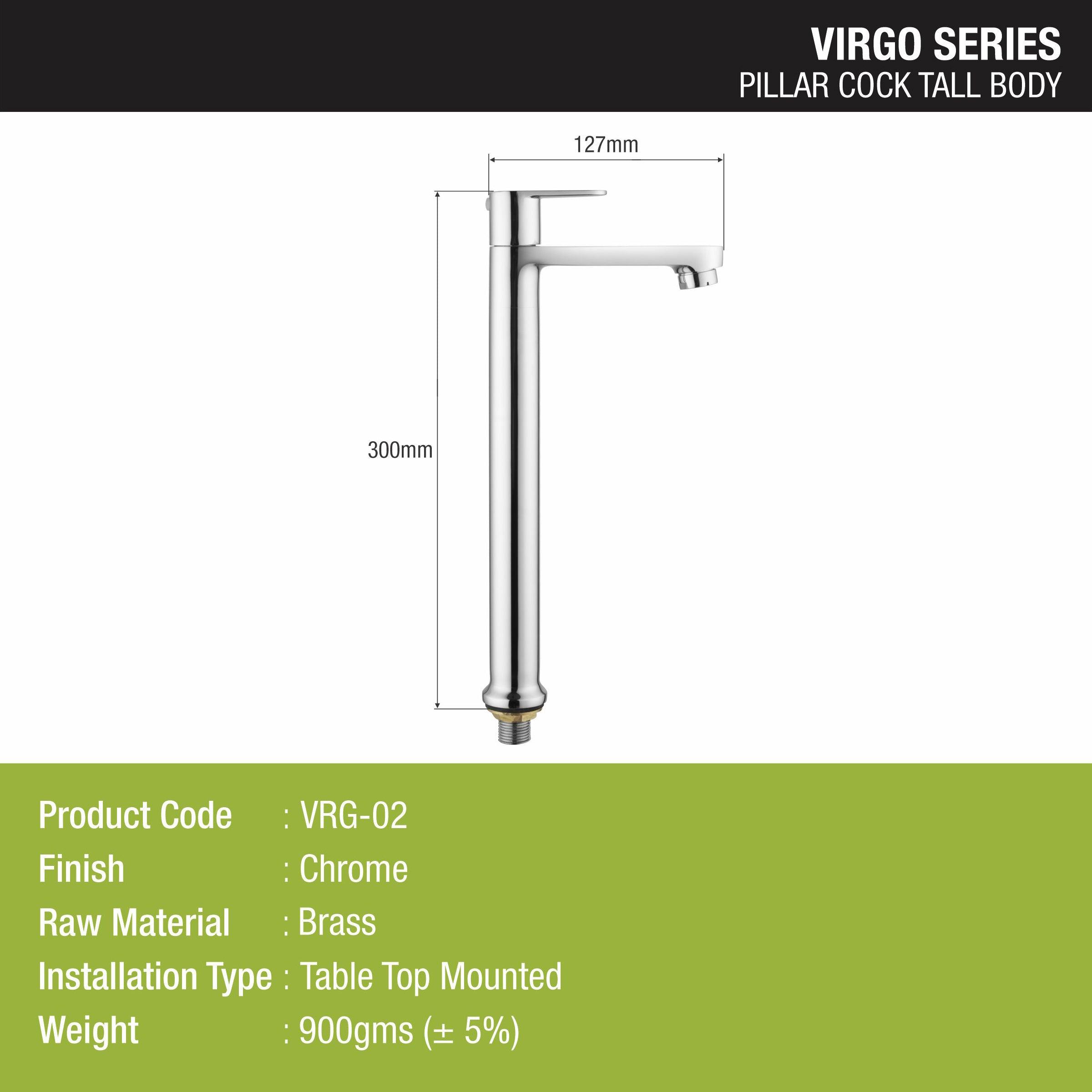 Virgo Pillar Tap Tall Body Brass Faucet- LIPKA - Lipka Home
