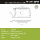 Yellow Exclusive Square Flat Cut Floor Drain (6 x 6 Inches) with Hole - LIPKA - Lipka Home