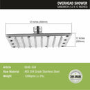 Sandwich 304-Grade Overhead Rain Shower (12 x 12 Inches) - LIPKA - Lipka Home