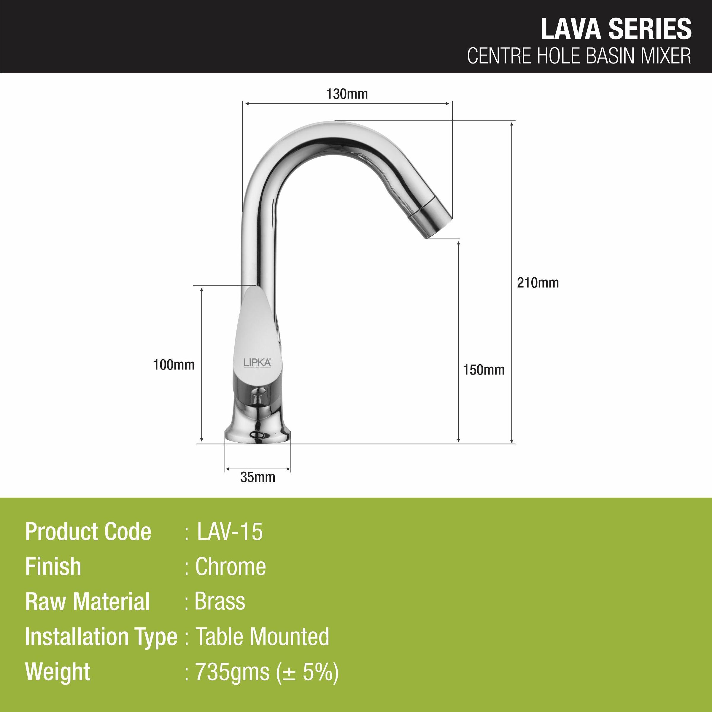 Lava Centre Hole Basin Mixer with Swivel Spout Faucet - LIPKA - Lipka Home