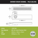 Palo Shower Drain Channel - Black (36 x 3 Inches) - LIPKA - Lipka Home