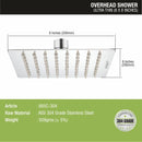 Ultra Thin 304-Grade Overhead Rain Shower (8 x 8 Inches) - LIPKA - Lipka Home