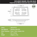 Purple Exclusive Square Flat Cut Floor Drain in Yellow Gold PVD Coating (5 x 5 Inches) - LIPKA - Lipka Home