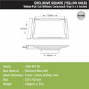 Yellow Exclusive Square Flat Cut Floor Drain in Yellow Gold PVD Coating (5 x 5 Inches) - LIPKA - Lipka Home
