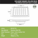 Red Exclusive Square Floor Drain in Yellow Gold PVD Coating (5 x 5 Inches) - LIPKA - Lipka Home
