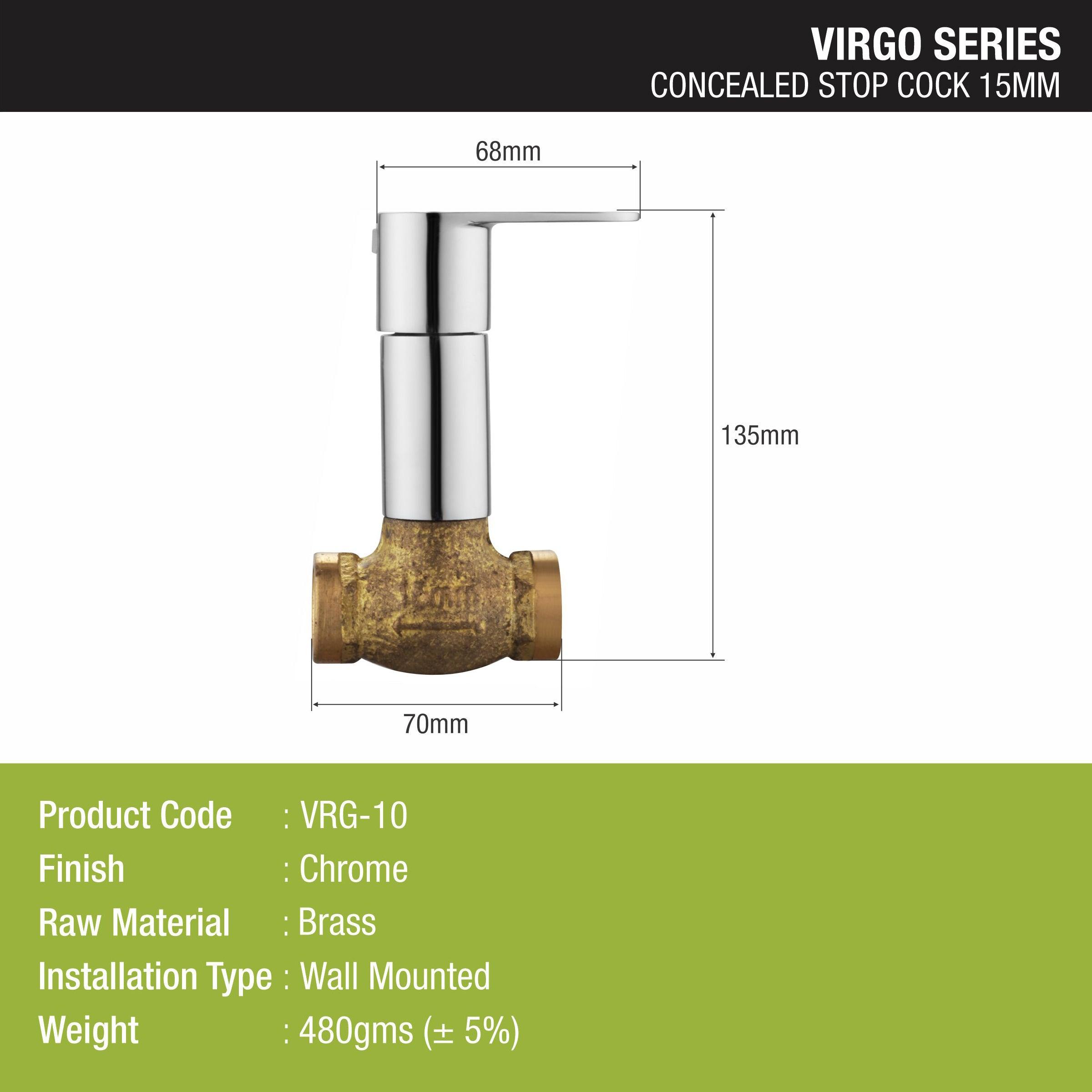 Virgo Concealed Stop Valve 15mm Brass Faucet - LIPKA - Lipka Home