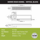 Vertical Shower Drain Channel - Black (36 x 5 Inches) - LIPKA - Lipka Home