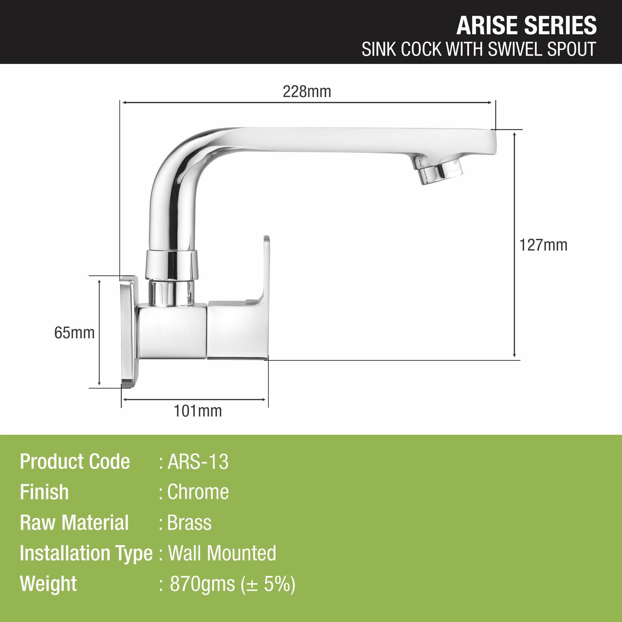 Arise Sink Tap Brass Faucet with Swivel Spout - LIPKA - Lipka Home