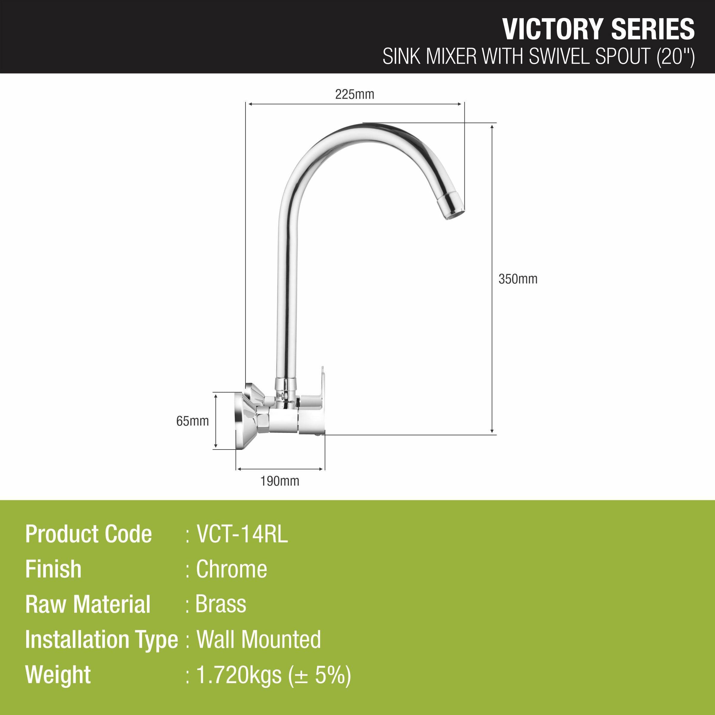 Victory Sink Mixer with Large (20 Inches) Round Swivel Spout Faucet - LIPKA - Lipka Home