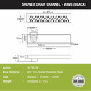 Wave Shower Drain Channel - Black (36 x 5 Inches) - LIPKA - Lipka Home