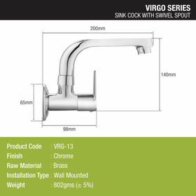 Virgo Sink Tap with Swivel Spout Brass Faucet - LIPKA - Lipka Home