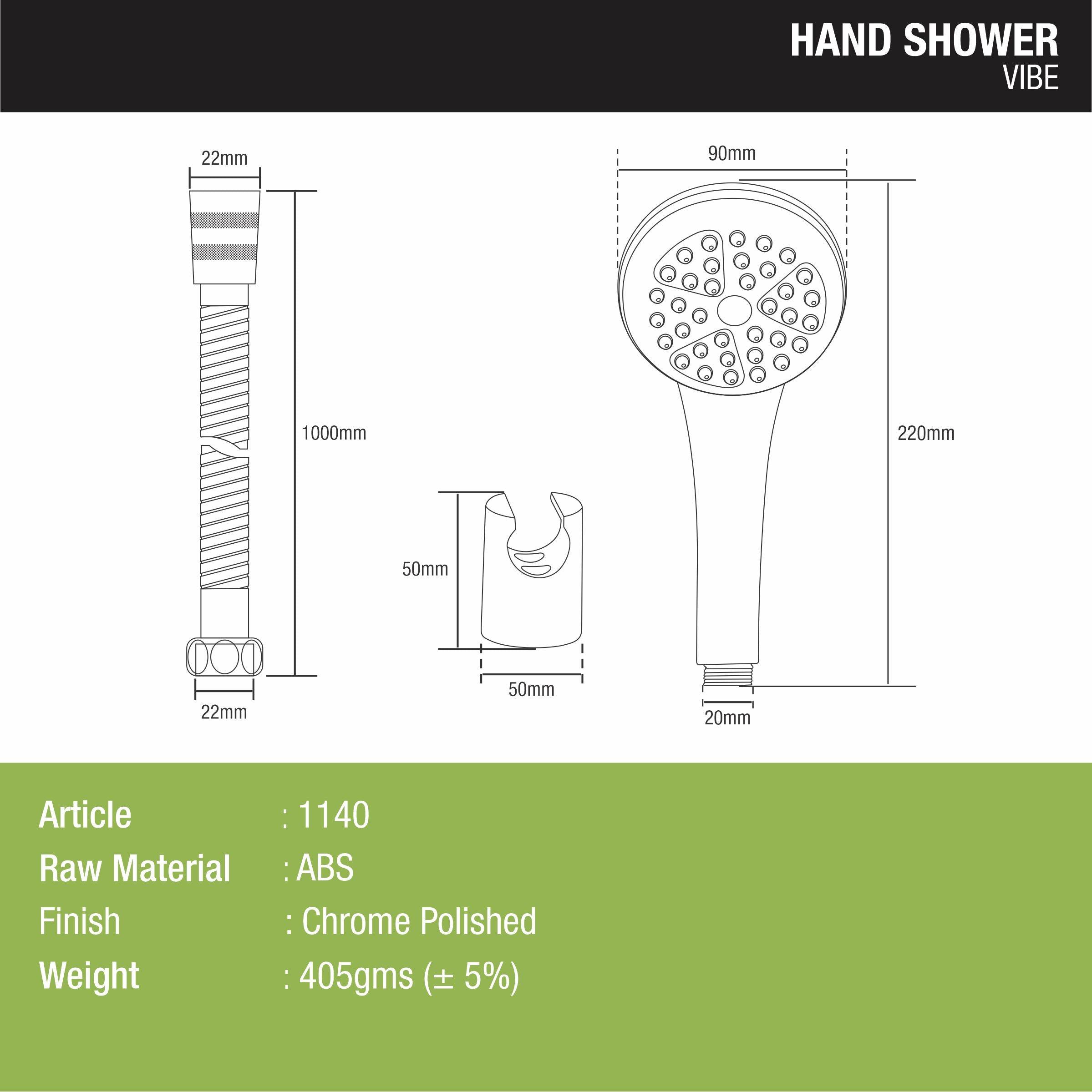 Vibe Hand Shower with Wall Hook & 304-Grade Shower Tube - LIPKA - Lipka Home