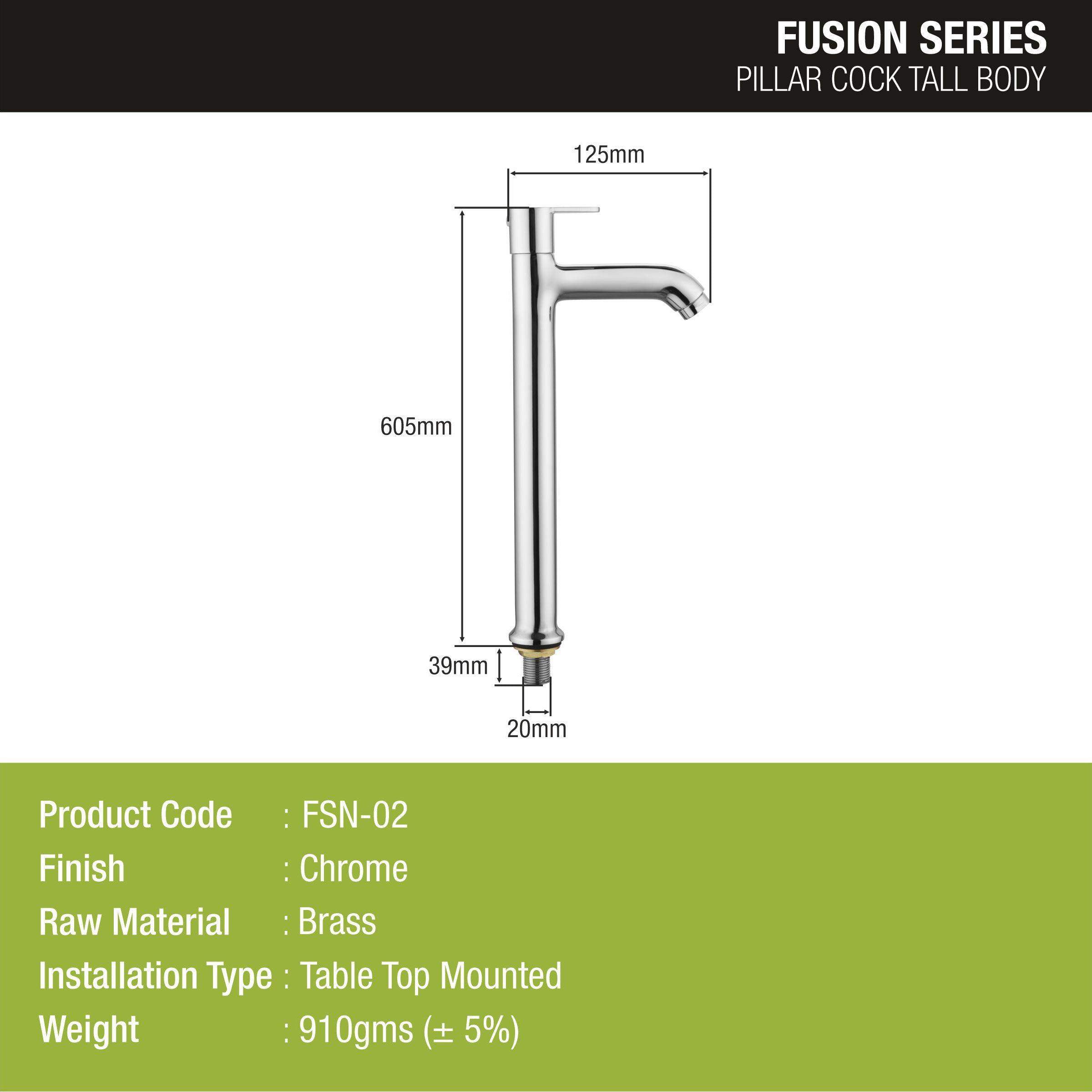 Fusion Pillar Tap Tall Body Brass Faucet- LIPKA - Lipka Home