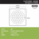 UNO Square Floor Drain (5 x 5 Inches) - LIPKA - Lipka Home